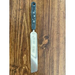 Vintage Ekco Spatula Stainless Steel Atomic Starburst MCM Black Handle USA